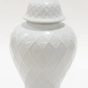 Inspire Me! Home Decor White Lattice Ginger Jar (2 Sizes)