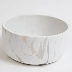 Inspire Me! Home Decor White Marble Design Bowl/Vase (2 Sizes)