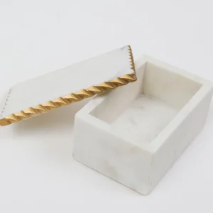 Inspire Me! Home Decor White Marble Decorative Box