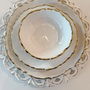 Inspire Me! Home Decor White And Gold Ombre Dinner Set