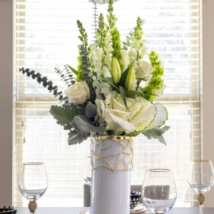 Inspire Me! Home Decor White Glass Vase With Mesh Design (2 Styles) “From Pops Of Color Home Collection”