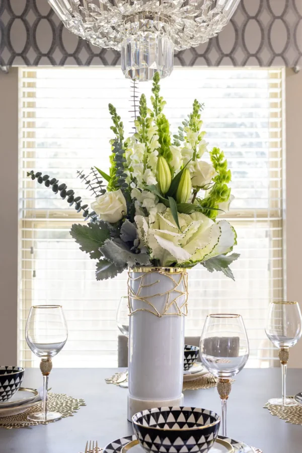 Inspire Me! Home Decor White Glass Vase With Mesh Design (2 Styles) “From Pops Of Color Home Collection”