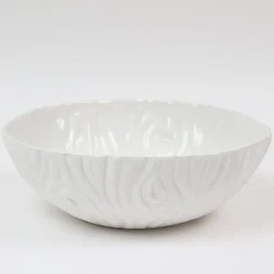 Inspire Me! Home Decor White Ceramic Round Bowl With Detailed Design (2 Sizes)