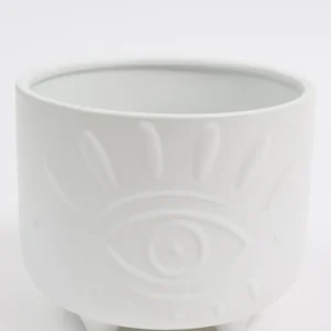 Inspire Me! Home Decor White Ceramic Evil Eye Planter (2 Sizes)