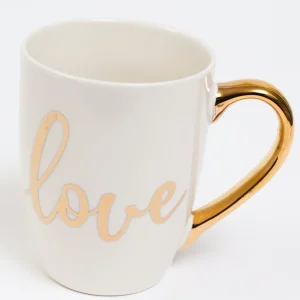 Inspire Me! Home Decor White Mug With Gold Handle (2 Styles)