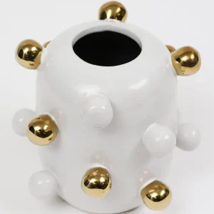 Inspire Me! Home Decor White Ceramic Studded Vase (3 Sizes)