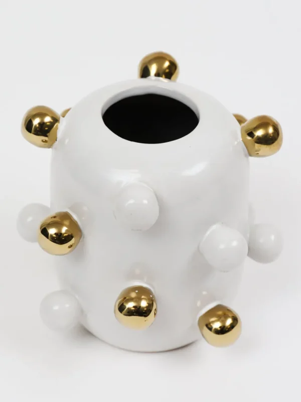 Inspire Me! Home Decor White Ceramic Studded Vase (3 Sizes)