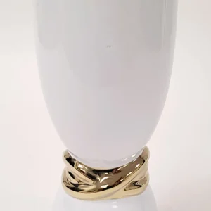 Inspire Me! Home Decor White Ceramic Vase With Elegant Gold Details (2 Sizes)