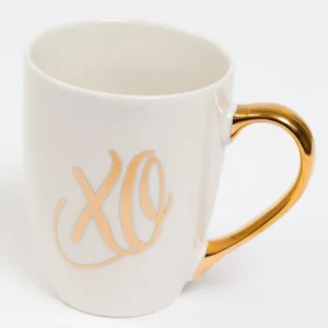 Inspire Me! Home Decor White Mug With Gold Handle (2 Styles)