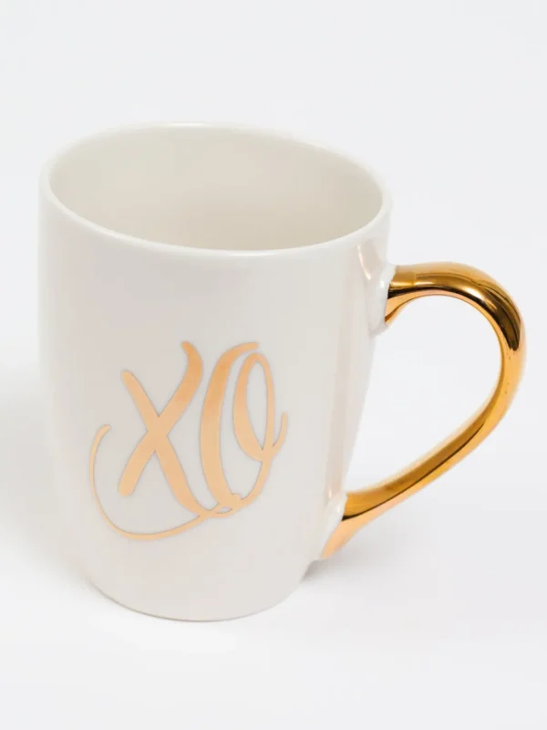 Inspire Me! Home Decor White Mug With Gold Handle (2 Styles)
