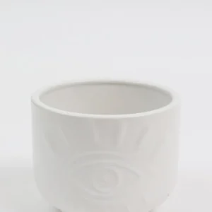 Inspire Me! Home Decor White Ceramic Evil Eye Planter (2 Sizes)