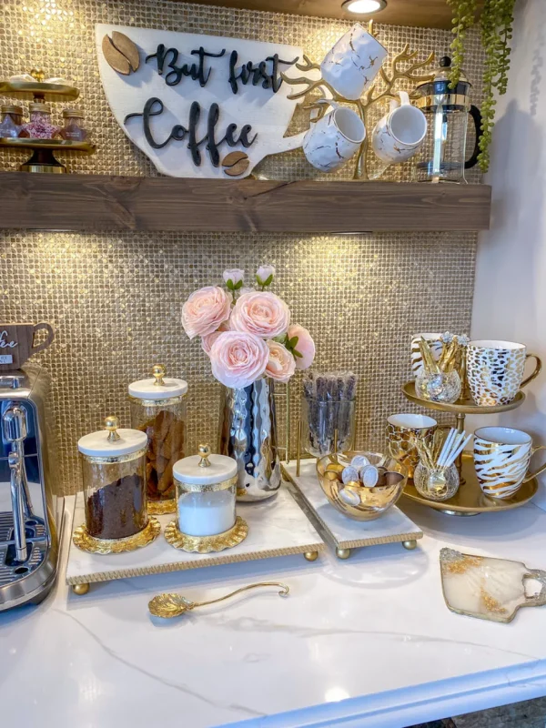 Inspire Me! Home Decor White Marble Tray W/ Gold Textured Edge (2 Size)