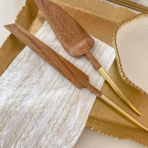 Inspire Me! Home Decor Wood Servers W/ Gold Metal Handle