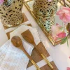 Inspire Me! Home Decor Wood Servers W/ Gold Metal Handles