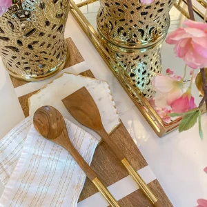 Inspire Me! Home Decor Wood Servers W/ Gold Metal Handles