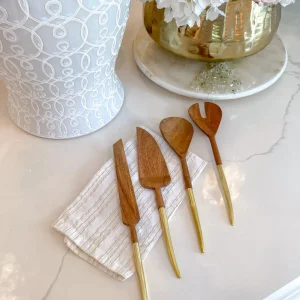 Inspire Me! Home Decor Wood Servers W/ Gold Metal Handle