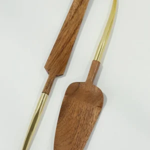 Inspire Me! Home Decor Wood Servers W/ Gold Metal Handle