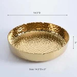 Inspire Me! Home Decor X-Large Textured Gold Shallow Bowl