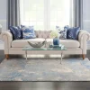 Nourison Joli Area Rug – Ivory/Blue/Grey (3 Sizes) PILLOWS, RUGS, & THROWS