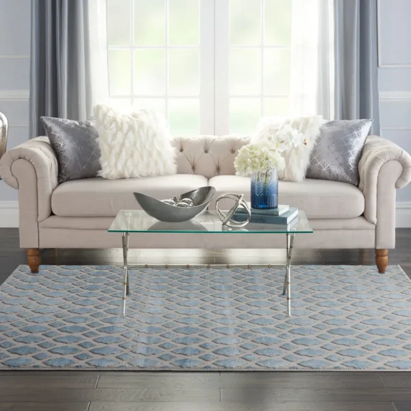 Nourison PILLOWS, RUGS, & THROWS Joli Area Rug – Blue/Grey (2 Sizes)